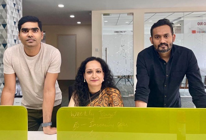 Founding Team (Left to right in the image): Hiranmay Mallick - CEO & Co-Founder, Monalisha Thakur - CMO & Co-Founder, Narayan Mishra - CTO & Co-Founder Founding Team (Left to right in the image): Hiranmay Mallick - CEO & Co-Founder, Monalisha Thakur - CMO & Co-Founder, Narayan Mishra - CTO & Co-Founder
