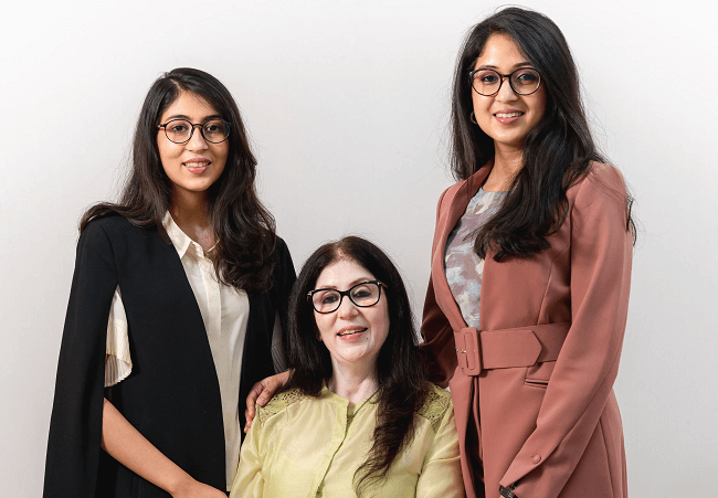 RAS women entrepreneurs – Ms. Shubhika Jain (Founder and CEO), her mother, Mrs. Sangeeta Jain (Co-Founder and CRO) and her sister, Ms. Suramya Jain (Co-Founder and CMO) RAS women entrepreneurs – Ms. Shubhika Jain (Founder and CEO), her mother, Mrs. Sangeeta Jain (Co-Founder and CRO) and her sister, Ms. Suramya Jain (Co-Founder and CMO)